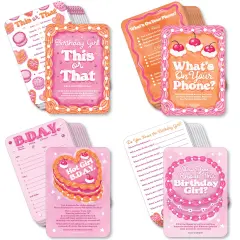 Big Dot of Happiness Hot Girl Bday - 4 Vintage Cake Birthday Party Games - 10 Cards Each - Gamerific Bundle