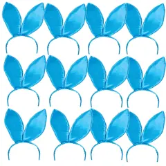 Set Of 12 9.5" Blue Satin Easter Bunny Rabbit Costume Ears Costume Accessories
