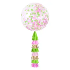 Jumbo Confetti Balloon & Tassel Tail - Tropical