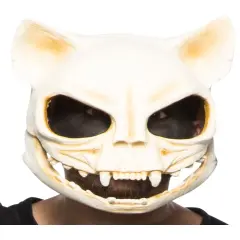 Adult's Undead Skeleton Cat Skull Animal Mask Costume Accessory