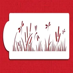 Dragonfly Dreams Cake Stencil Side | C939 by Designer Stencils | Cake Decorating Tools | Baking Stencils for Royal Icing, Airbrush, Dusting Powder | Reusable Plastic Food Grade Stencil for Cakes | Easy to Use & Clean Cake Stencil