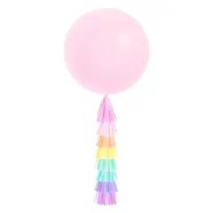 Jumbo Balloon & Tassel Tail - Pastel Rainbow