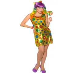 Alluring Polka Dot Lollipop Carnival Clown Women's Costume