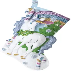 Bucilla Felt Stocking Applique Kit 18" Long-Santa's Unicorn
