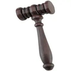 Realistic Looking PVC Blow Molded Judge's Costume Accessory Economy Gavel Hammer