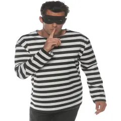Men's Classic Striped Pirate Or Thief Costume Shirt