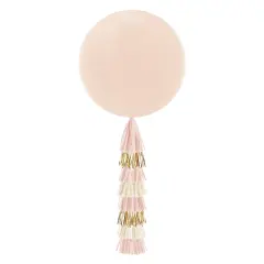 Jumbo Balloon & Tassel Tail - Blush & Gold