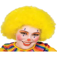 New Mens Womens Child Costume Yellow Afro Clown Wigs