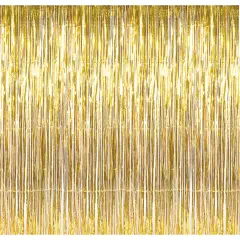 3' x 8' Gold Tinsel Foil Fringe Door Window Curtain Party Decoration