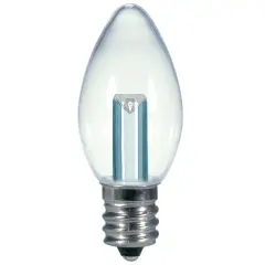 Satco 0.5W C7 Torpedo Clear, E12 Candelabra Base LED Light Bulb - 2700K