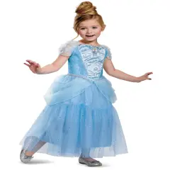 Child's Girls Disney Princess Deluxe Cinderella Ball Gown Dress Costume