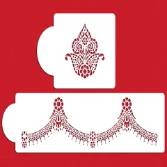 Meenakari Cake Stencil Set | C898 by Designer Stencils | Stencils for Royal Icing, Airbrush, Dusting Powder |