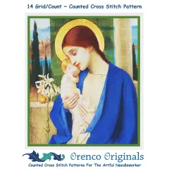 Marianne Stokes Madonna and Baby Jesus Counted Cross Stitch Chart Pattern