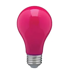 8W A19 LED Ceramic Pink Medium base 360 deg. beam spread 120V