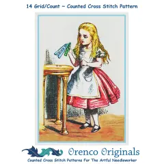 Alice From Alice in Wonderland by Sir John Tenniel Counted Cross Stitch Pattern