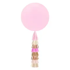 Jumbo Balloon & Tassel Tail - Rustic Blush