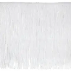 18" Chainette Fringe Trim, Polyester, Decorative, Versatile for Costumes White