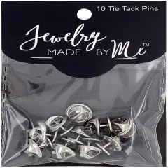 Jewelry Made By Me Tie Tack Pin Back 10/Pkg-Silver