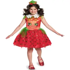 Child's Girls Shopkins Strawberry Kiss Fruit Character Dress Costume