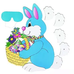 "Pin The Tail On The Bunny" Party Game For Children, Easter Party Supplies, Classic Birthday Games(Includes Instructions and Blindfold)