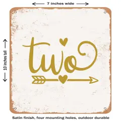 DECORATIVE METAL SIGN - Two - Vintage Rusty Look