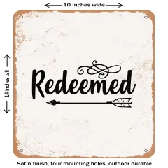 DECORATIVE METAL SIGN - Redeemed - Vintage Rusty Look