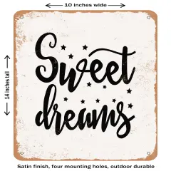DECORATIVE METAL SIGN - Sweet Dreams - 3- Vintage Rusty Look