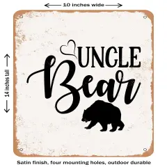 DECORATIVE METAL SIGN - Uncle Bear - 2- Vintage Rusty Look