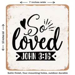 DECORATIVE METAL SIGN - So Loved - 6- Vintage Rusty Look