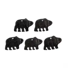 John Bead 1.25" Walking Bear Natural Bone Pendants Light Grey