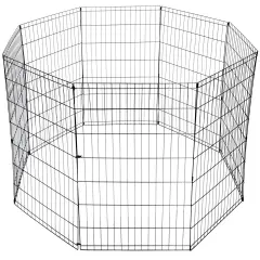 42 Inch 8 Panels Dog Playpen Fence Pet Play Pen Exercise Cage Kennel Indoor