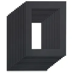 Pre-Cut Mat Frames - Black, 17" x 23" (12" x 18" Artwork Size), Pkg of 12
