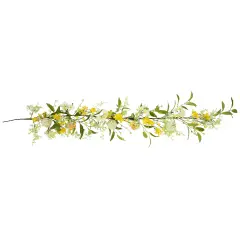 Northlight Berry and Thistle Floral Spring Garland - 5' - Yellow