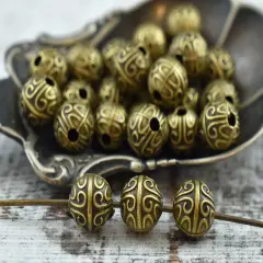 *50* 7mm Antique Bronze Round Spacer Beads