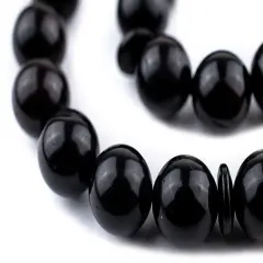 33Black Round Wooden Arabian Prayer Beads (12mm), Islamic Tasbih, Ramadan Gift, Quality Middle Eastern Beads - The Bead Chest