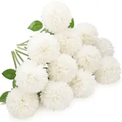 12 Pcs Silk Chrysanthemum Ball Flowers: Bridal Bouquet & Home D&eacute;cor Set