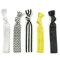 Wrapables Colorful Hair Ties Ponytail Holders (Set of 5), Zebra