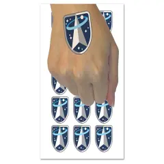 Science Fiction Space Force Orbit Logo Temporary Tattoo Water Resistant Fake Body Art Set Collection (1 Sheet)