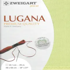 Precut Zweigart Lugana 25 count Lime Green