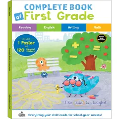 Carson Dellosa Complete Book of First Grade Workbook, Spelling, Parts of Speech, Math, Reading Comprehension, and Writing Practice, Classroom or Homeschool Curriculum