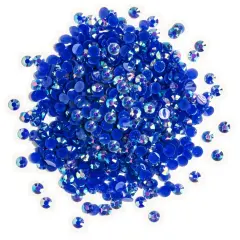 Buttons Galore Jewelz Rhinestones Craft Embellishments Assorted Colors Approx. 1600 Pieces Sapphire ab