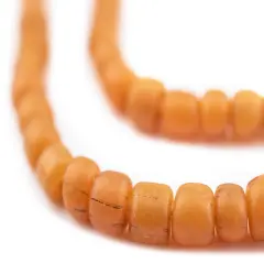 The Bead Chest Indonesian Glass Beads, Small Java Bali 4mm Spacers Jewelry Making Supplies for Necklaces, Bracelets, DIY Crafts (Orange)