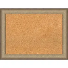 Elegant Brushed Bronze Framed Corkboard, Natural Cork