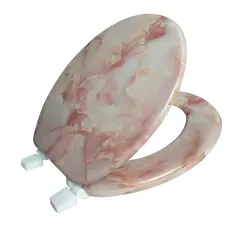J&V Textiles Round Toilet Seat With Easy Clean & Change Hinge Agate