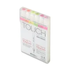 ShinHan Touch Twin Brush Markers - Fluorescent Colors, Set of 6