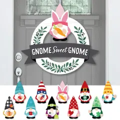 Big Dot of Happiness Holiday Gnome Sweet Gnome - Front Door Seasonal Decor - Interchangeable Wreath