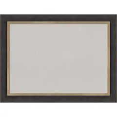 Hammered Charcoal Tan Wood Framed Corkboard, Grey Cork