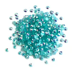 Buttons Galore Jewelz Rhinestones Craft Embellishments Assorted Colors Approx. 1600 Pieces Aquamarine ab