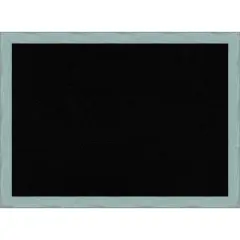 Sky Blue Rustic Wood Framed Corkboard, Black Cork