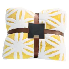 Fleece Blanket Throws for Sofas Fluffy Soft Warm Blanket for Bed Flannel Blanket Yellow